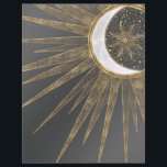 Elegant Gold Doodles Sun Moon Mandala Design Letterhead<br><div class="desc">This beautiful, mystical, sun and crescent moon mandala universe theme aesthetic design is perfect for home decor, everyday wear, or special events enchanted decorations. A pretty, whimsical gold sun and moon mandala design, featuring flowers and leaves doodles, stars, dots, diamonds, circles, triangles, and mermaid scale geometric shapes, with a crescent...</div>
