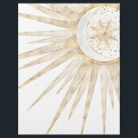 Elegant Gold Doodles Sun Moon Mandala Design Letterhead<br><div class="desc">A pretty, whimsical gold sun and moon mandala design, featuring flowers and leaves doodles, stars, dots, diamond, circles, triangles shapes, chevron, mermaid scale, geometric pattern, made with a yellow and brown faux gold texture, with a crescent stage glowing moon, a mandala flower star, on a light grey, white nebula, galaxy...</div>