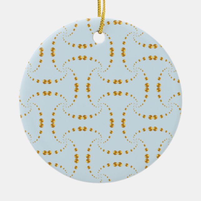Elegant Gold dots Ceramic Ornament (Front)