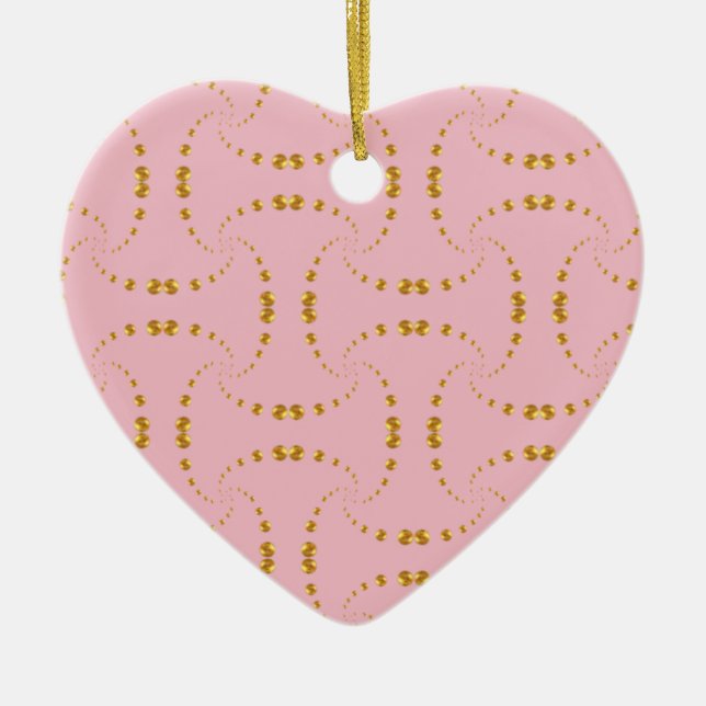 Elegant Gold dots Ceramic Ornament (Front)