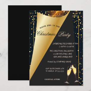 Elegant Gold Dots Company Christmas Party Invitation