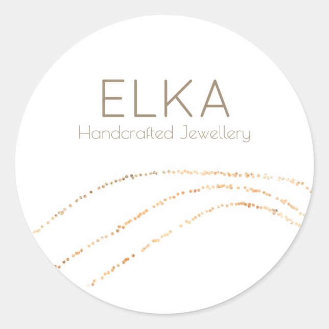 Elegant Gold Dots Designer Sticker (Front)