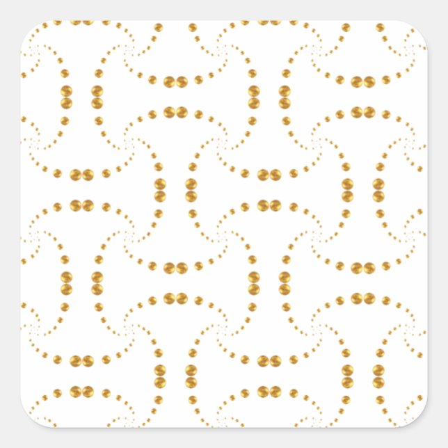 Elegant gold dots square sticker (Front)