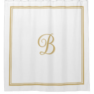 Elegant Gold Double Border Script Monogram 