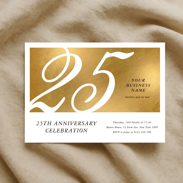Elegant Gold Effect Corporate Business Anniversary Invitation (Elegant Gold Effect Corporate Business Anniversary Invitation)