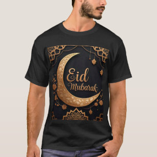 Elegant Gold Eid Mubarak Mens Tshirt 