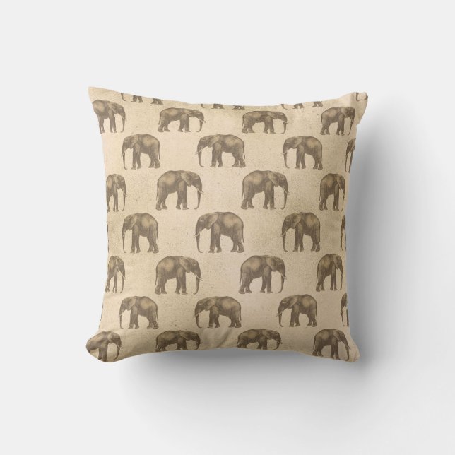 Elegant Gold Elephant Pretty Chic Stylish Throw Pillow (Front)