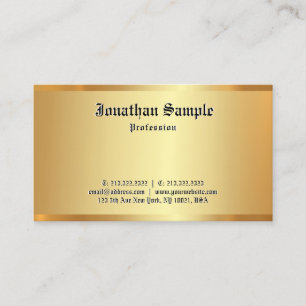 Elegant Gold Emboss Effect Old Classic Font Text Business Card