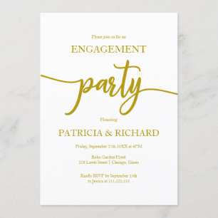 Elegant Gold Engagement Party Invitation