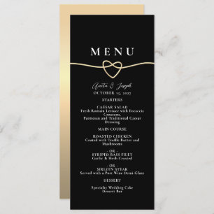 Elegant Gold et Black Mariage Menu