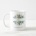 Elegant Gold Eucalyptus Bridesmaid Gift Keepsake Coffee Mug<br><div class="desc">Elegant script personalized name gold eucalyptus two-tone coffee mug.</div>