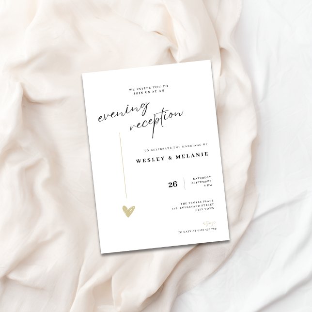 Elegant Gold Evening Reception Wedding Invitation (Elegant The Wedding Invitation - Evening Reception)