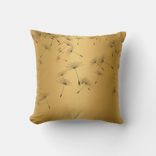 ELEGANT GOLD FALLING DANDELION CUSHION
