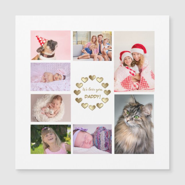 Elegant Gold Family Photo Collage Father’s Day (Front)