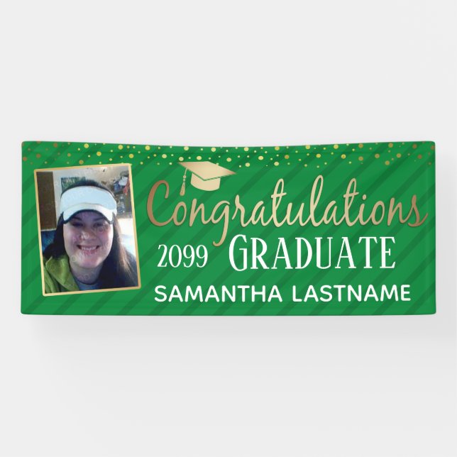 Elegant Gold Félicitations Graduate 2022 Bannière (Horizontal)