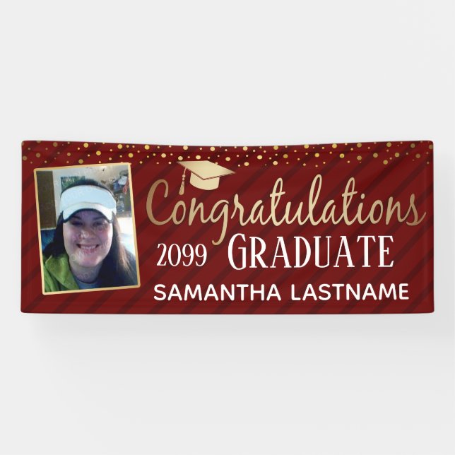 Elegant Gold Félicitations Graduate 2022 Bannière (Horizontal)