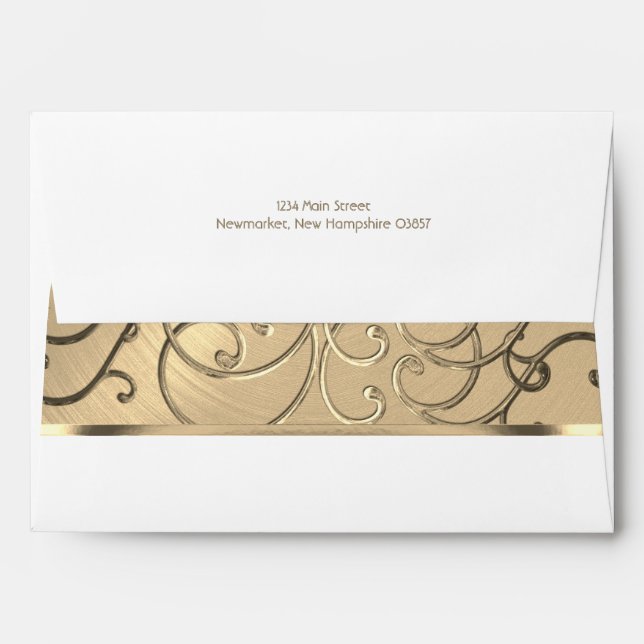 Elegant Gold Filigree Envelope (Back (Top Flap))