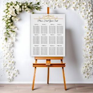 Elegant Gold Filigree Wedding Seating Chart