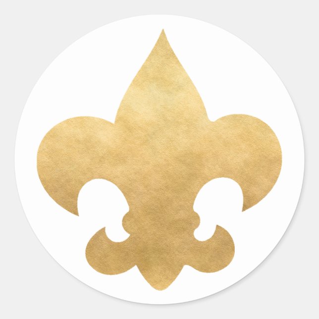 Elegant Gold Fleur De Lis Stickers Seals (Front)