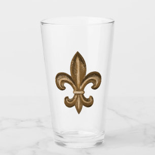 Elegant Gold Fleur de Lis Symbol Glass