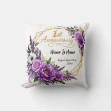Elegant Gold Floral 1st Year Anniversary