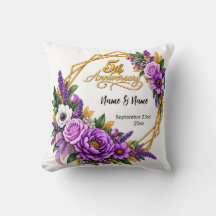 Elegant Gold Floral 5 Year Anniversary