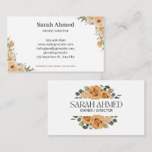 Elegant Gold Floral Bakery Business Card