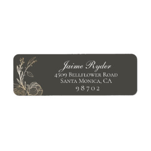 Elegant Gold Floral Botanical Return Address