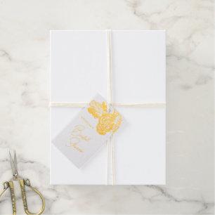 Elegant Gold Floral Composition Foil Gift Tag