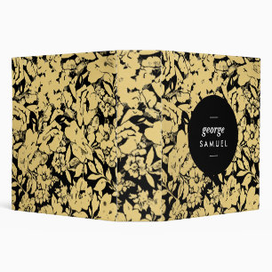 Elegant Gold Floral Design With Bold Black Binder