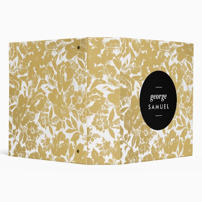 Elegant Gold Floral Design With Bold Black Circle Binder (Background)