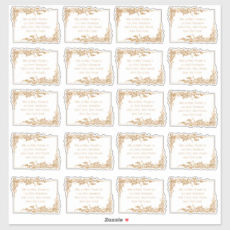 Elegant Gold Floral Leaf Address Labels