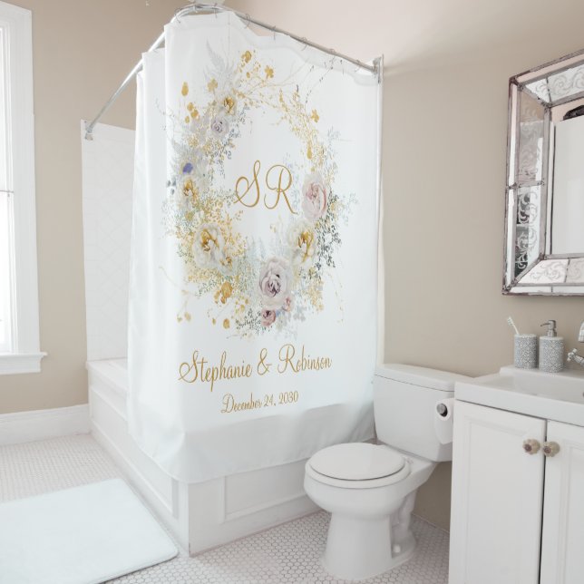 Elegant Gold Floral Monogram Logo Wedding Gift  (In Situ)