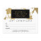 Elegant Gold Floral Pattern White Gift Certificate