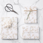Elegant Gold Floral Pattern Wrapping Paper Sheet<br><div class="desc">Beautiful wispy gold colour floral pattern.  Perfect for all your gift wrapping needs,  including weddings,  bridal showers,  anniversaries,  birthdays,  and Christmas</div>