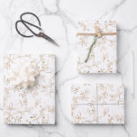 Elegant Gold Floral Pattern Wrapping Paper Sheet<br><div class="desc">Beautiful wispy gold colour floral pattern.  Perfect for all your gift wrapping needs,  including weddings,  bridal showers,  anniversaries,  birthdays,  and Christmas</div>