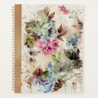Elegant Gold Floral Watercolor Rustic Wedding Plan