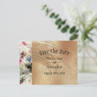 Elegant Gold Floral Watercolor Save the Date