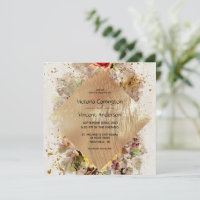 Elegant Gold Floral Watercolor Wedding