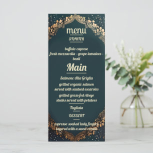Elegant Gold Floral Wedding Invitation