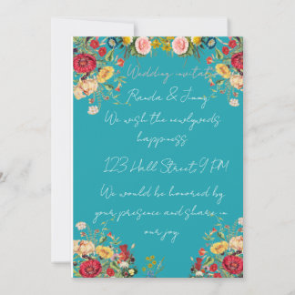 Elegant Gold Floral Wedding Invitation