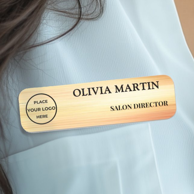 Elegant Gold Flow Magnetic Name Badge (Creator Uploaded)