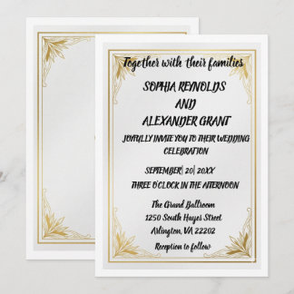 Elegant Gold Foil Acrylic Wedding Invitation 
