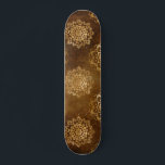 Elegant Gold Foil and Black Indian Mandala Skateboard<br><div class="desc">Spiritual Elegant Gold Foil and Black Floral Indian Mandala Pattern.</div>