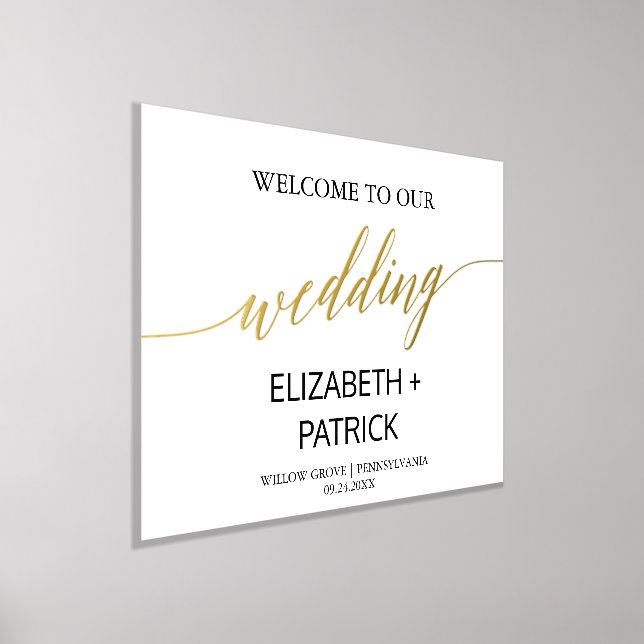 Elegant Gold Foil and Black Wedding Welcome Foil Prints (Laydown)