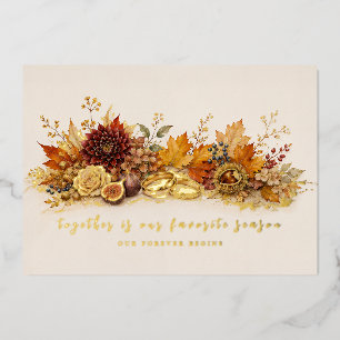 Elegant Gold Foil Autumn Harvest Fall Wedding