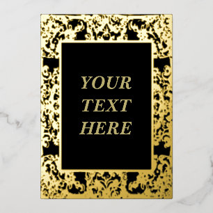 Elegant Gold Foil Blank Card with Baroque Frame