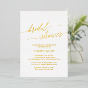 Elegant Gold Foil Calligraphy Bridal Shower