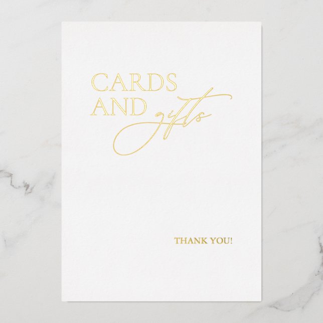 Elegant Gold Foil Cards and Gifts Wedding (Front)