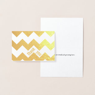 Elegant Gold Foil Chevron Thank You Note Card